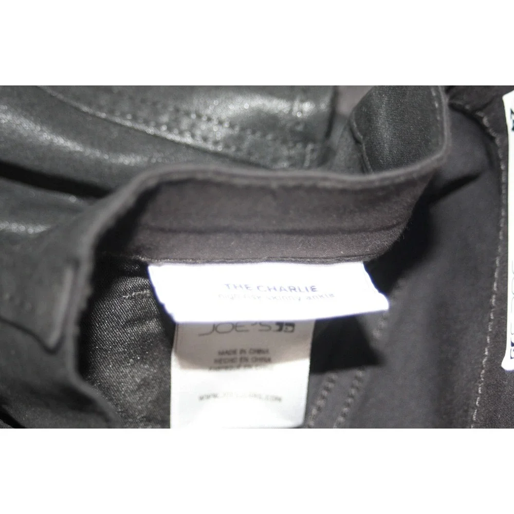 Joe's Jeans Womens Size 24 Black The Charlie Coated High Rise Ankle Skinny NWT